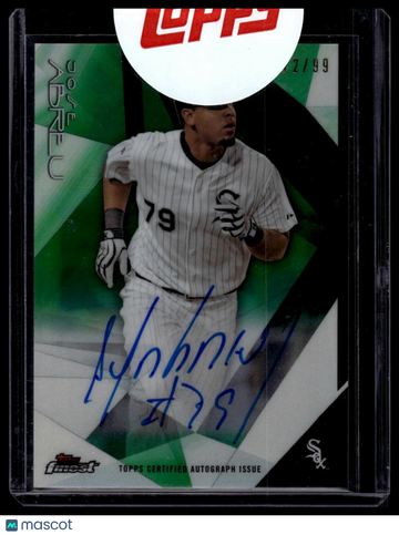 2015 Finest Jose Abreu #FA-JA Autographs Green Refractor SN AU
