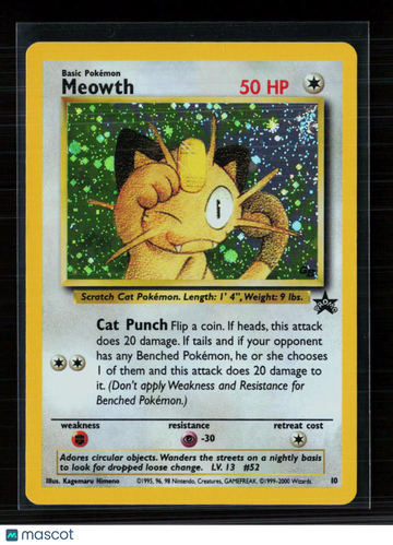 2000 Wizards Meowth Holo Black Star Promo #10