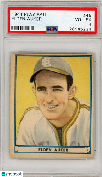 1941 Play Ball Elden Auker #45 PSA 4