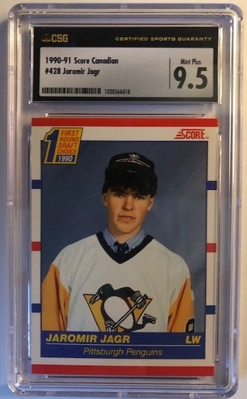1990-91 Score Canadian #428 Jaromir Jagr RC CSG 9.5 Mint Plus
