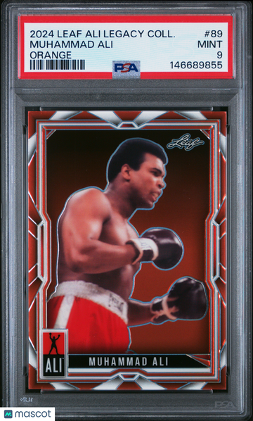 2024 Leaf Muhammad Ali Legacy Collection Muhammad Ali #89 Orange /6 PSA 9
