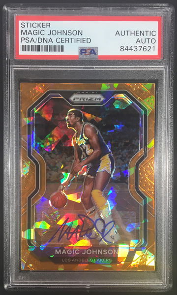 2020-21 Panini Sticker Magic Johnson PSA/DNA Certified Authentic Auto 