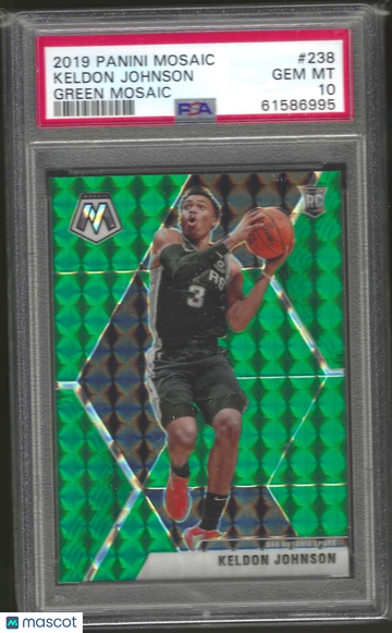 2019 Panini Mosaic Keldon Johnson #238 Green PSA 10
