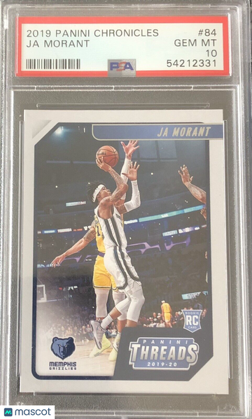 Ja Morant 2019 Panini Chronicles Threads #84 PSA 10 Rookie RC Memphis Grizzlies