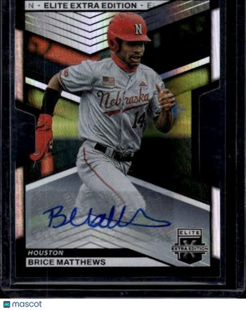 2023 Panini Elite Extra Edition Brice Matthews #25 Signatures Die Cut SN AU