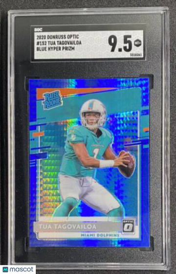 Tua Tagovailoa 2020 Donruss Optic Blue Hyper Rookie #152 Dolphins RC SGC 9.5