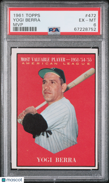 1961 Topps Yogi Berra #472 MVP PSA 6