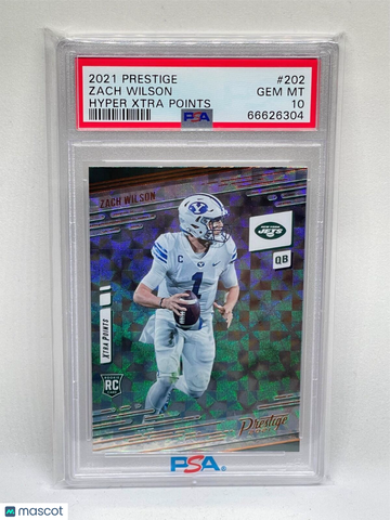 2021 Panini Prestige Zach Wilson #202 Hyper Xtra Points PSA 10