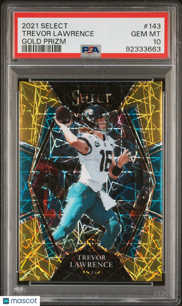 2021 Panini Select Trevor Lawrence #143 Gold Prizm /10 PSA 10