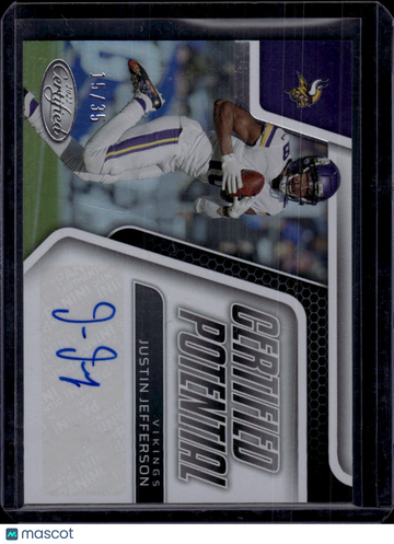 2022 Panini Certified Certified Potential Justin Jefferson #CPS-JUJ /35