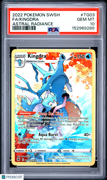 2022 Pokemon Sword & Shield Astral Radiance Kingdra #TG03 PSA 10