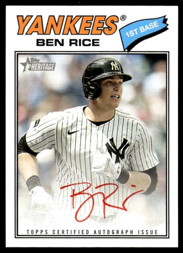 2023 Topps Heritage Ben Rice Autograph