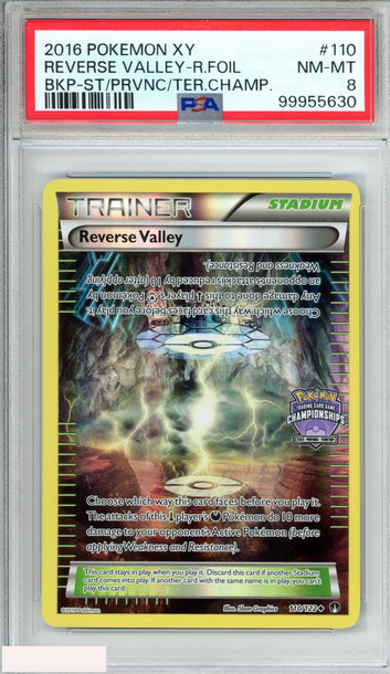 2016 POKEMON XY BREAKPOINT REVERSE VALLEY R FOIL #110 ST PRVNC TER CHAMP PSA 8
