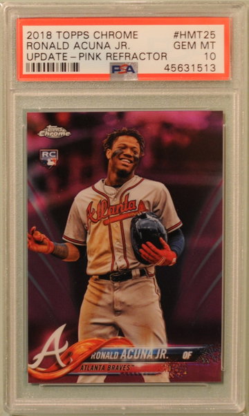 2018 Topps Chrome Update Ronald Acuna Jr Pink Refractor PSA 10