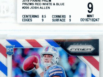 2018 Panini Prizm Josh Allen #205 Rookie BGS 9