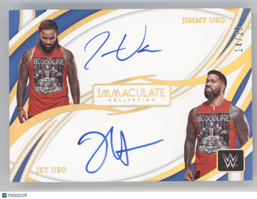 2022 Panini Immaculate Collection WWE Dual Auto Jimmy Uso Jey Uso #DA-USO /25