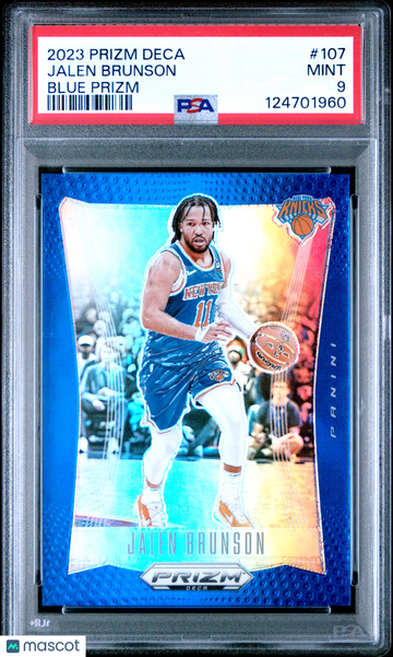 2023 Panini Prizm Deca Jalen Brunson #107 Blue PSA 9