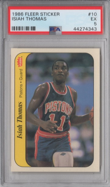 1986 Fleer Isah Thomas Sticker PSA 5
