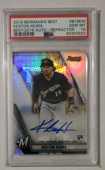 2019 Bowman's Best Keston Hiura RC Refractor Auto PSA 10
