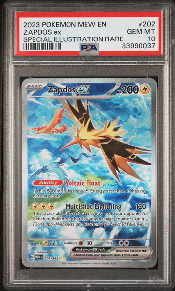 2023 Pokemon Scarlet and Violet 151 Special Illustration Rare Zapdos Ex #202 PSA 10