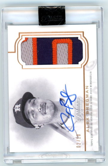 2020 Topps Dynasty Alex Bregman PATCH AUTO 02/10 ENCASED