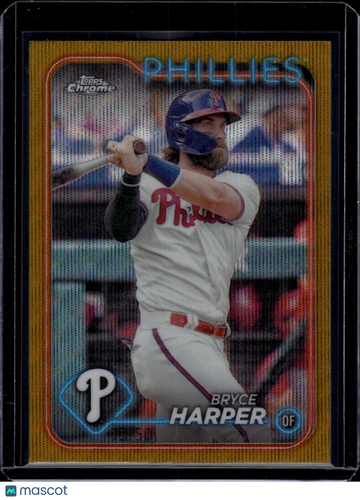 2020 Topps Chrome Edition Bryce Harper #62 Gold Wave