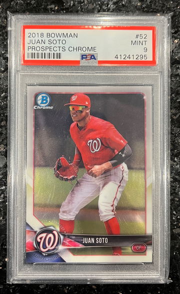 2018 Bowman Chrome Prospects Juan Soto PSA 9 #52 Mint Rookie RC! Nationals!🔥🔥