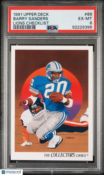 1991 Upper Deck Barry Sanders #89 Lions Checklist PSA 6