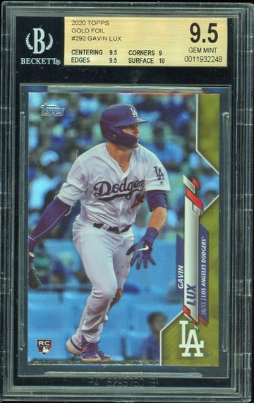 2020 Topps Gavin Lux Gold Foil BGS 9.5