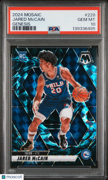2024 Panini Mosaic Jared Mccain #228 Genesis Rookie rC PSA 10