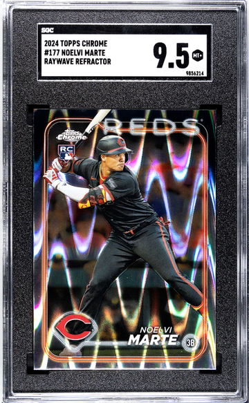 2024 Topps Chrome Raywave Refractor Noelvi Marte #177 RC SGC 9.5