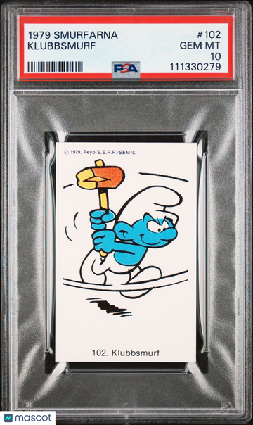 1979 Andra Motiv Smurfarna Klubbsmurf #102 PSA 10