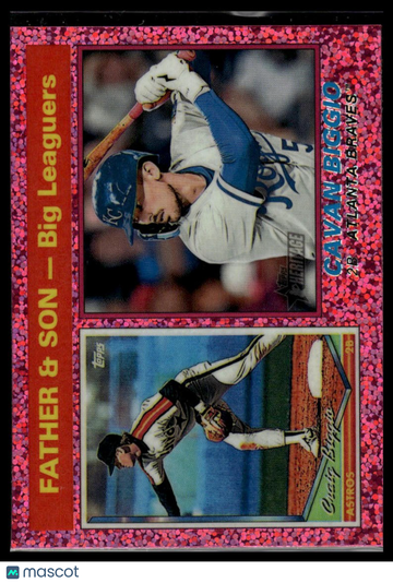 2025 Topps Heritage Cavan Biggio / Craig Biggio FS #68 Chrome Pink Sparkle Refractor