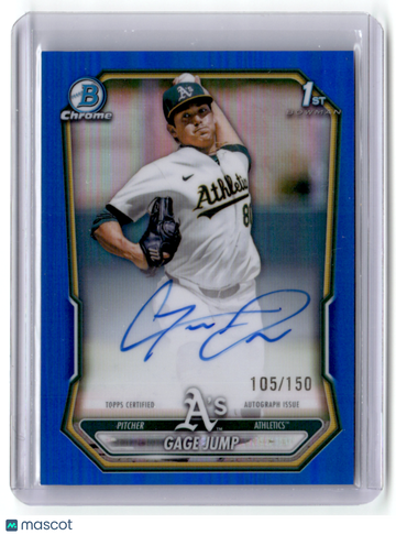 Gage Jump 2026 Bowman Chrome True Blue Refractor Parallel/Variety Rookie 105/150 1st Bowman Topps #CPA-GJ