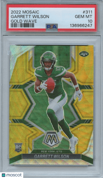 2022 Panini Mosaic Garrett Wilson #311 Gold Wave Rookie PSA 10