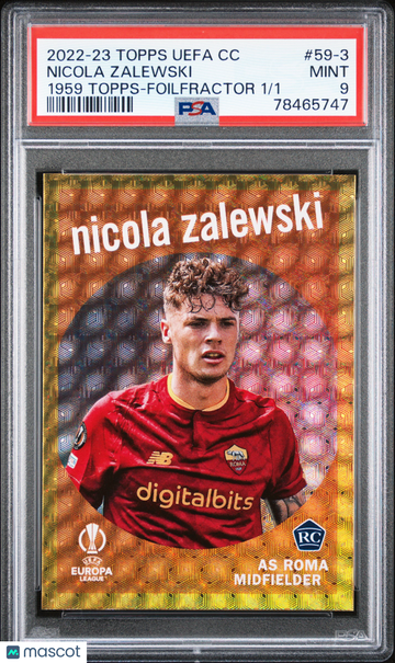 2022 Topps UEFA Club Competitions 1959 Topps Nicola Zalewski Foilfractor PSA 9