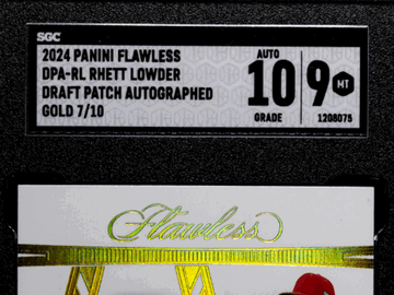 2024 Panini Flawless Rhett Lowder #DPA-RL Draft Patch Autograph Gold SGC 9 Auto 10