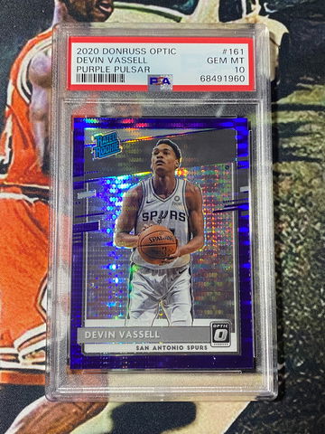 2020 Donruss Optic #161 Devin Vassell Purple Pulsar PSA 10 Rookie RC SP