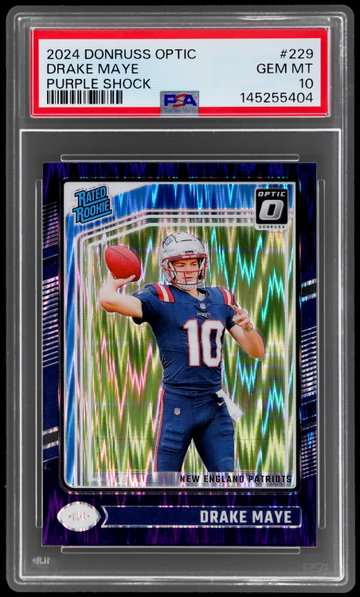 2024 Donruss Optic Drake Maye Purple Shock PSA 10 RC