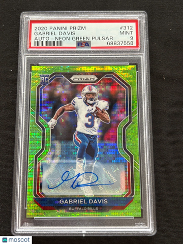 2020 Panini Prizm Gabriel Davis #312 Green Rookie PSA 9