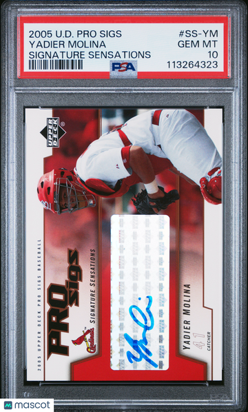 2005 Upper Deck Pro Sigs Signature Sensations Yadier Molina PSA 10