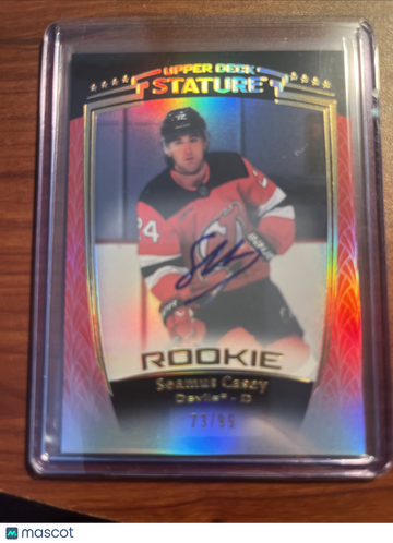 2024-25 Upper Deck Stature Seamus Casey #45 Red Short Print Parallel/Variety Rookie Insert Upper Deck