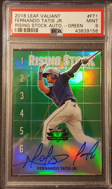 2018 Leaf Valiant Green */99 Rookie Fernando Tatis Jr. PSA 9 Auto