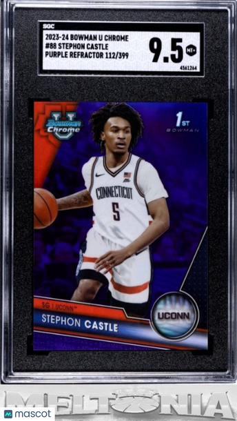 2023-24 Bowman University Chrome Stephon Castle #88 Purple Refractor RC SGC 9.5