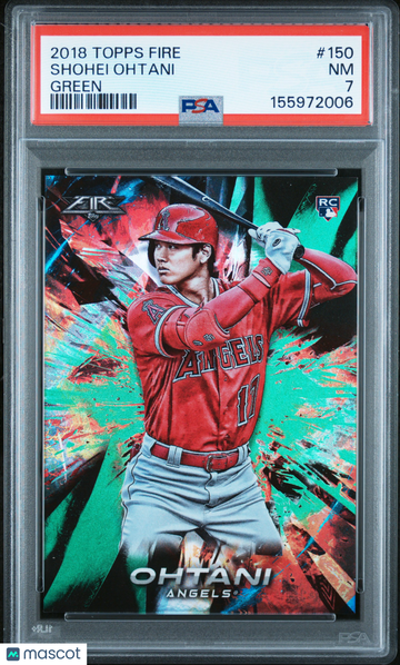 2018 Topps Fire Shohei Ohtani #150 Green PSA 7