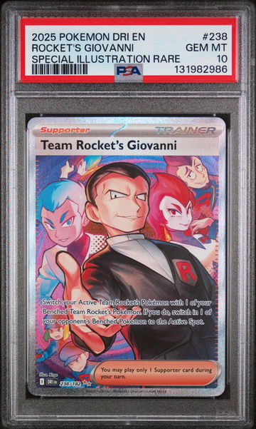 2025 Pokemon Destined Rivals Special Illustration Rare Team Rocket's Giovanni #238 PSA 10