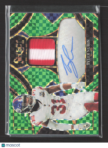 2026 Panini Select Prizm Tyler Nubin #SME-TNN Green Checkerboard /5 Authentic Patch Memorabilia