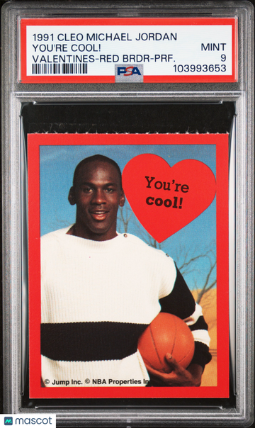 1991 Cleo Michael Jordan Valentines Michael Jordan Red Brdr PRF. PSA 9