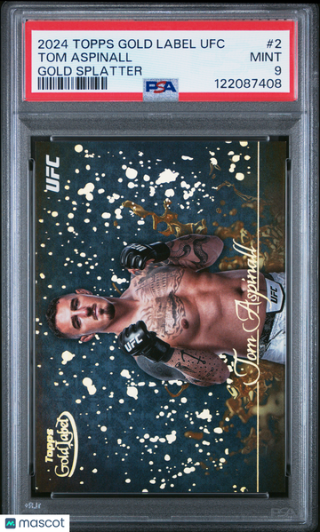 2024 Topps Gold Label UFC Gold Splatter Tom Aspinall #2 PSA 9