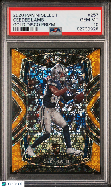 2020 Panini Select Ceedee Lamb #257 Gold Disco Prizm PSA 10